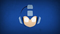 Minimalism mega man superhero capcom blo0p video games blue