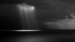 Minimalism monochrome Sea sunlight artwork sky