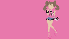 Minimalism Pokémon anime girls pink background Simple Background