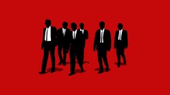 Minimalism Reservoir Dogs Movies red red background suits