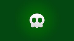 Minimalism skull green background