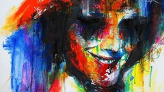 Minjae Lee painting colorful face