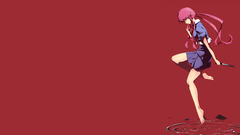 mirai nikki gasai yuno anime girls knife red background legs