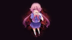 mirai nikki gasai yuno anime girls Simple Background pink hair