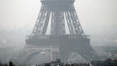mist Eiffel Tower Paris France architecture cityscape