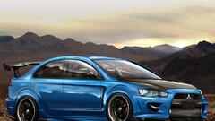 Mitsubishi Mitsubishi Lancer Evo X blue cars