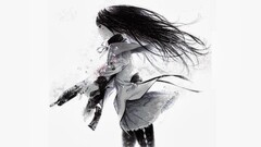 monochrome anime girls akemi homura mahou shoujo madoka magica