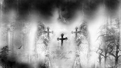 monochrome artwork cross