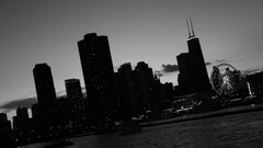 monochrome building City river cityscape dark Ferris Wheel