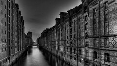 monochrome building hamburg