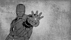 monochrome grunge Iron Man marvel comics artwork