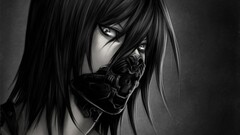 monochrome mask Women anime girls Anime face
