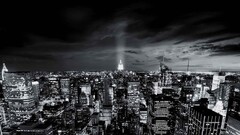 monochrome new york city cityscape