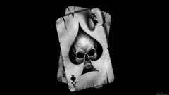 monochrome playing cards skull Simple Background