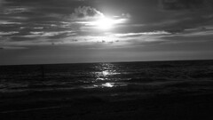 monochrome Sea horizon sky