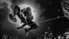 monochrome Spider-Man moon marvel comics