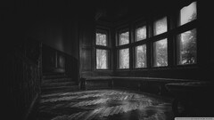 monochrome stairs room interior gray indoors wooden floor dark