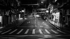 monochrome urban night