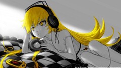 monogatari-series oshino shinobu headphones anime girls psp
