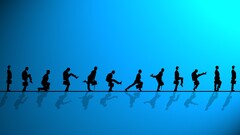 Monty Python John Cleese Minimalism reflection blue background