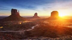 Monument Valley landscape desert sunlight rock formation USA