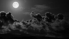 moon dark sky clouds