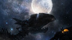moon fantasy art sky creature Stars