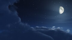 moon night clouds Stars blue