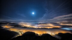 moonlight landscape Stars nature night zurich Starry Night