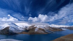 Mountains landscape clouds Lake snow India nature sky water