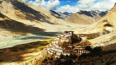 Mountains landscape sky Tibet Monastery national geographic
