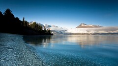 Mountains nature water New Zealand Lake
