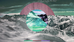 Mountains polyscape digital art cyan
