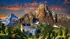 Mountains reflection Trees