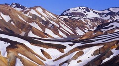 Mountains snow brown white nature iceland snowy mountain