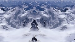 Mountains snow mirrored nature
