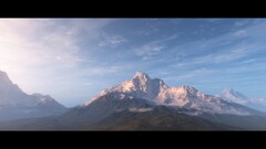 Mountains Stars digital art cgi 3d