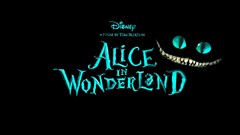 Movies Alice in Wonderland cheshire cat black background cyan