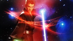 Movies star wars Anakin Skywalker jedi digital art lightsaber
