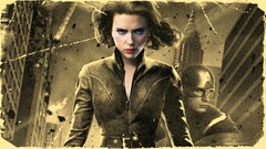 Movies The Avengers captain america Black Widow sepia filter
