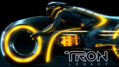 Movies TRON: Legacy Light Cycle text Simple Background