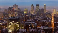 multiple display cityscape Montreal quebec Canada