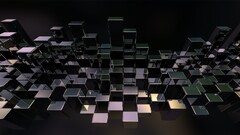 multiple display Cube reflection digital art 3D Blocks render
