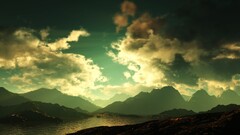 multiple display nature sky clouds landscape