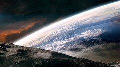 multiple display Space planet space art digital art astronaut