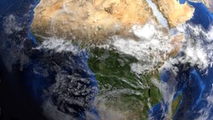 multiple display Space triple screen space art planet Earth