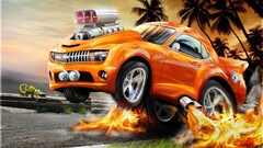 muscle cars concept art Car artwork vehicle orange cars