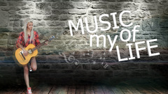 Music is Life Typography musical instrument wall