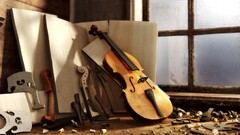 musical instrument violin Wood window