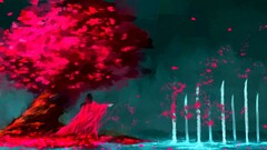 NanFe bleach Kuchiki byakuya cherry blossom fan art painting